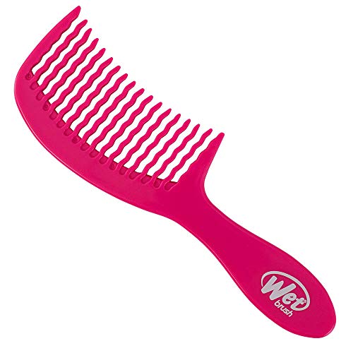 Wet Brush Detangling Comb, Pink - Wide Tooth Hair Detangler With Wavetooth Design That Gently and Glides Through Tangles - Brush Throough Conditioner and Hair Masks - Gentle on Scalp and Pain-Free