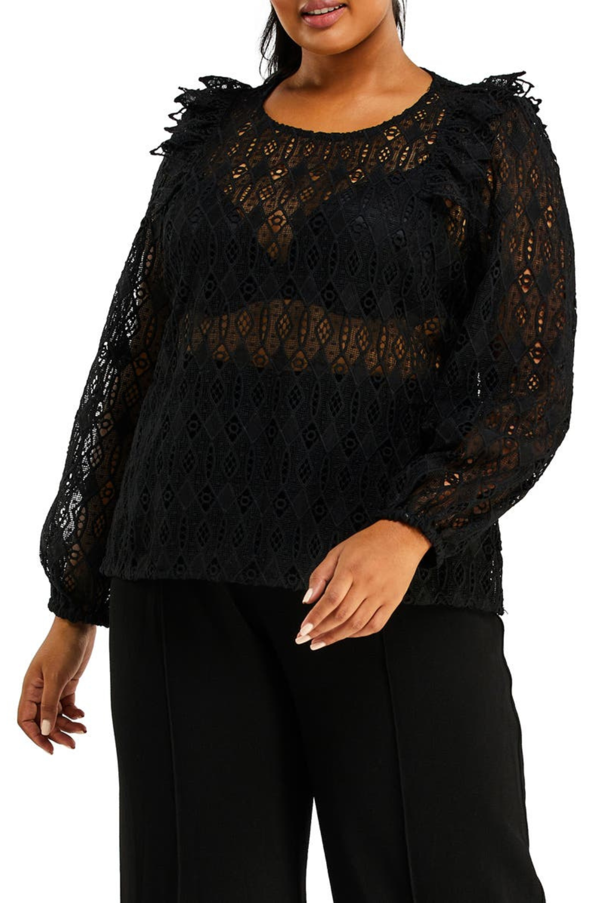 black lace top