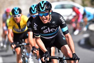 Nicolas Roche leads the chase for Team Sky