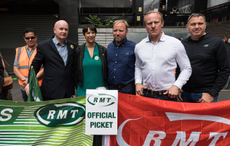 RMT union general secretary Mike Lynch and Labour MP Sam Tarry join picket lines in London