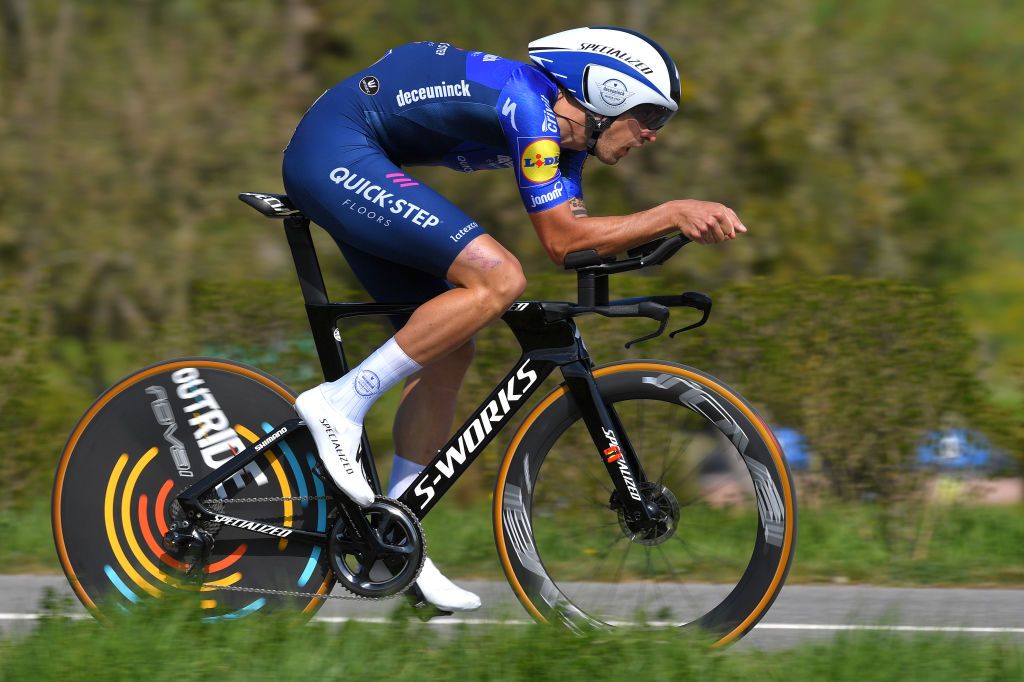 ORON SWITZERLAND APRIL 27 Mattia Cattaneo of Italy and Team Deceuninck QuickStep during the 74th Tour De Romandie 2021 Prologue a 405km Individual Time Trial stage from Oron to Oron 700m ITT TDR2021 TDRnonstop UCIworldtour on April 27 2021 in Oron Switzerland Photo by Luc ClaessenGetty Images