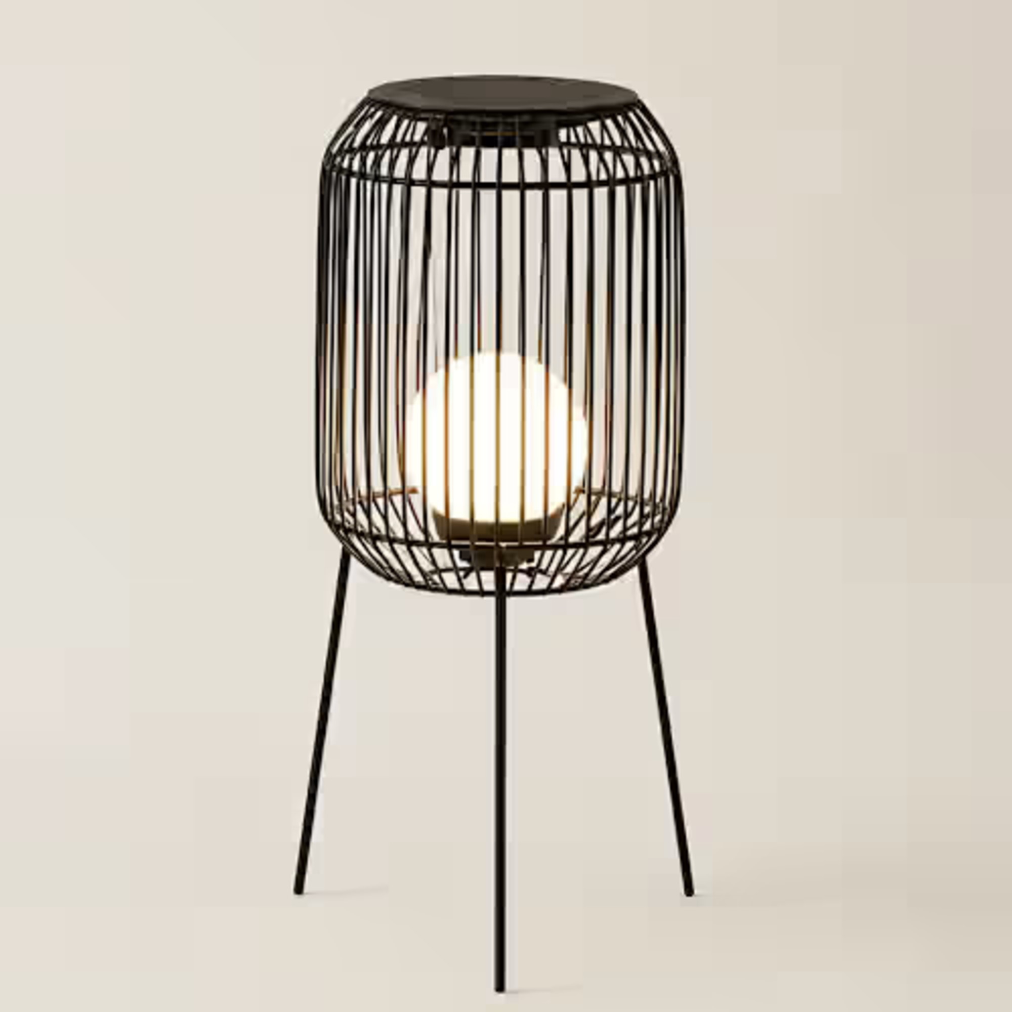 ValueLights Solar Rattan Tripod Floor Lamp