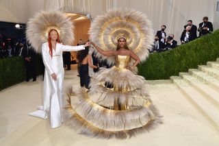 Iman looked heavenly in a big look from Harris Reed