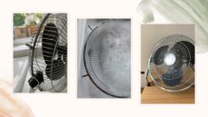 step by step images showing how to clean a fan
