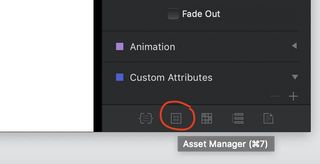 Where to find the Asset Manager icon.