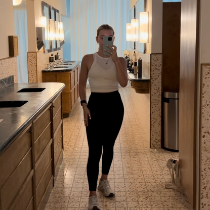 Chloe Gray doing Pilates moves