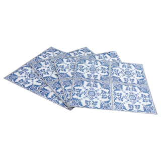 Set of blue and white Portuguese peel and stick tiles