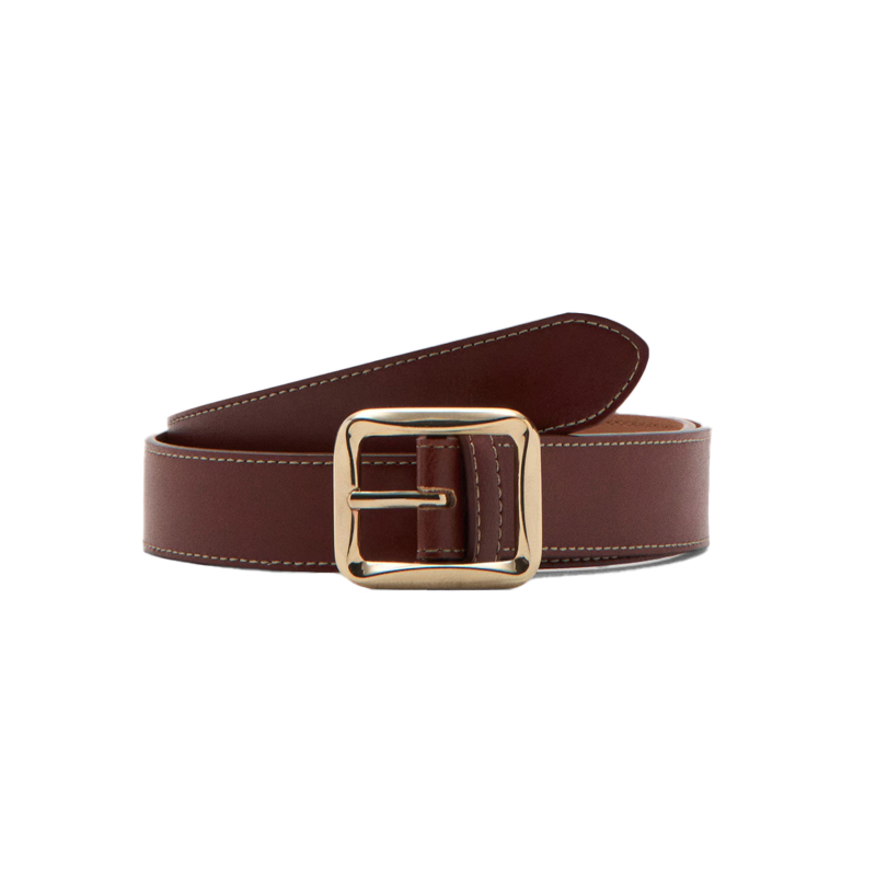Mango brown leather belt