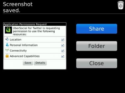 BlackBerry permissions