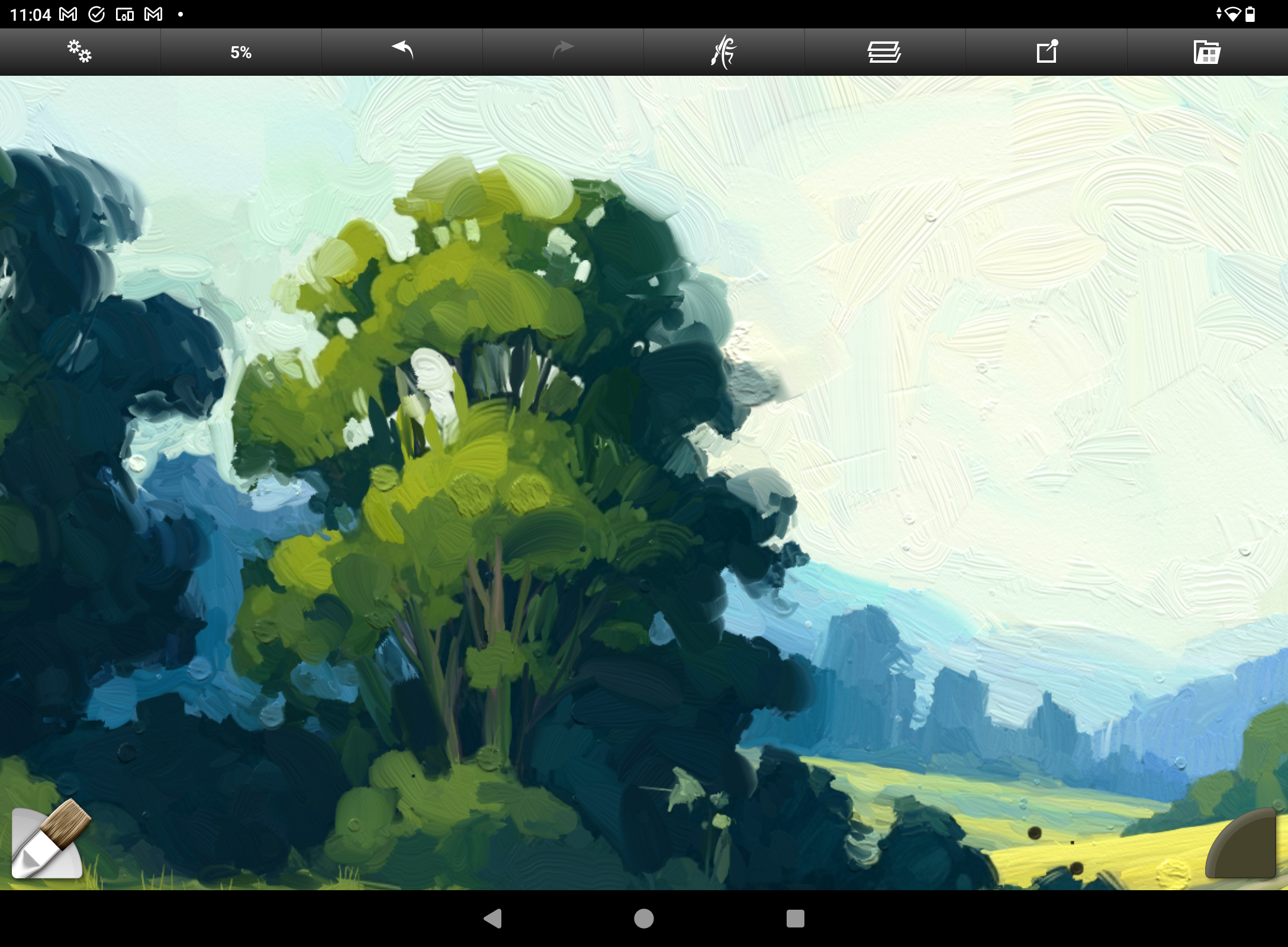 What is digital impasto; painting of a country scene