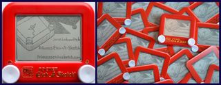 Jane Labowitch’s business cards provide no doubt that she’s a full-time Etch A Sketch artist