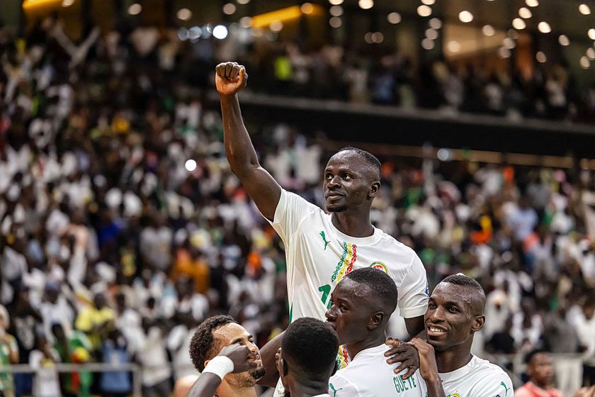 Senegal World Cup 2026 squad: Senegal&#039;s forward #10 Sadio Mane (C) celebrates with teammates after scoring a goal during the FIFA World Cup 2026 Africa qualifiers Group B match between Senegal and Mauritania at the Stade Abdoulaye Wade, in Diamniadio, on October 14, 2025. (Photo by Patrick Meinhardt / AFP)