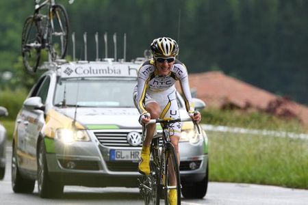 Judith Arndt (HTC - Columbia Women) took the race lead after the time trial.