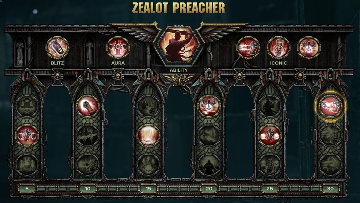 Darktide Zealot build - The feat lineup for this build