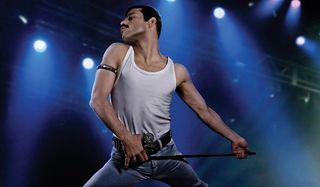 Bohemian Rhapsody Rami Malek Freddie Mercury in mid strut