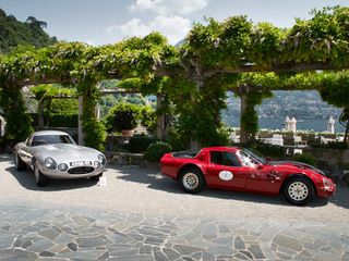 1963 Jaguar E-Type and 1965 Alfa Romeo TZ2