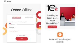 Ooma Office website screenshot (March 2025)