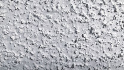 White dated popcorn ceiling