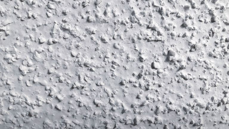 White dated popcorn ceiling