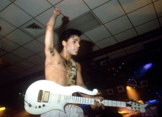 Prince (1958-2016) performs during what is essentially a public rehearsal for his "Parade Tour," at his hometown venue, First Avenue, in Minneapolis, MN, on March 3, 1986.