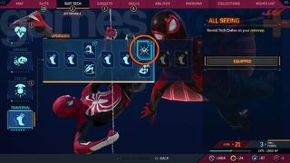 Unlocking the All Seeing Suit Tech upgrade to find Spider-Man 2 Tech Crates