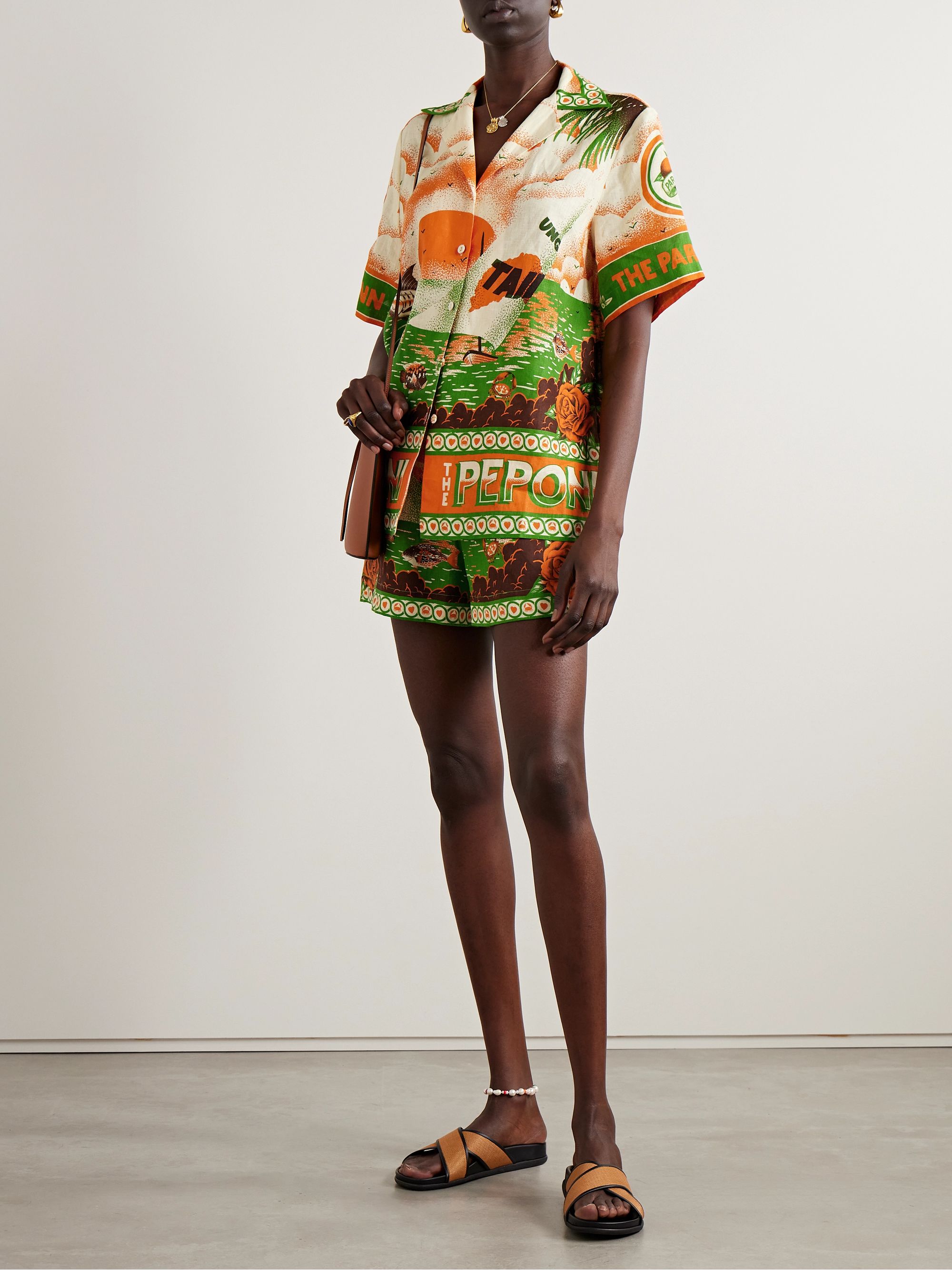 Alemais + Alan Berry Rhys Bungalow printed linen shirt