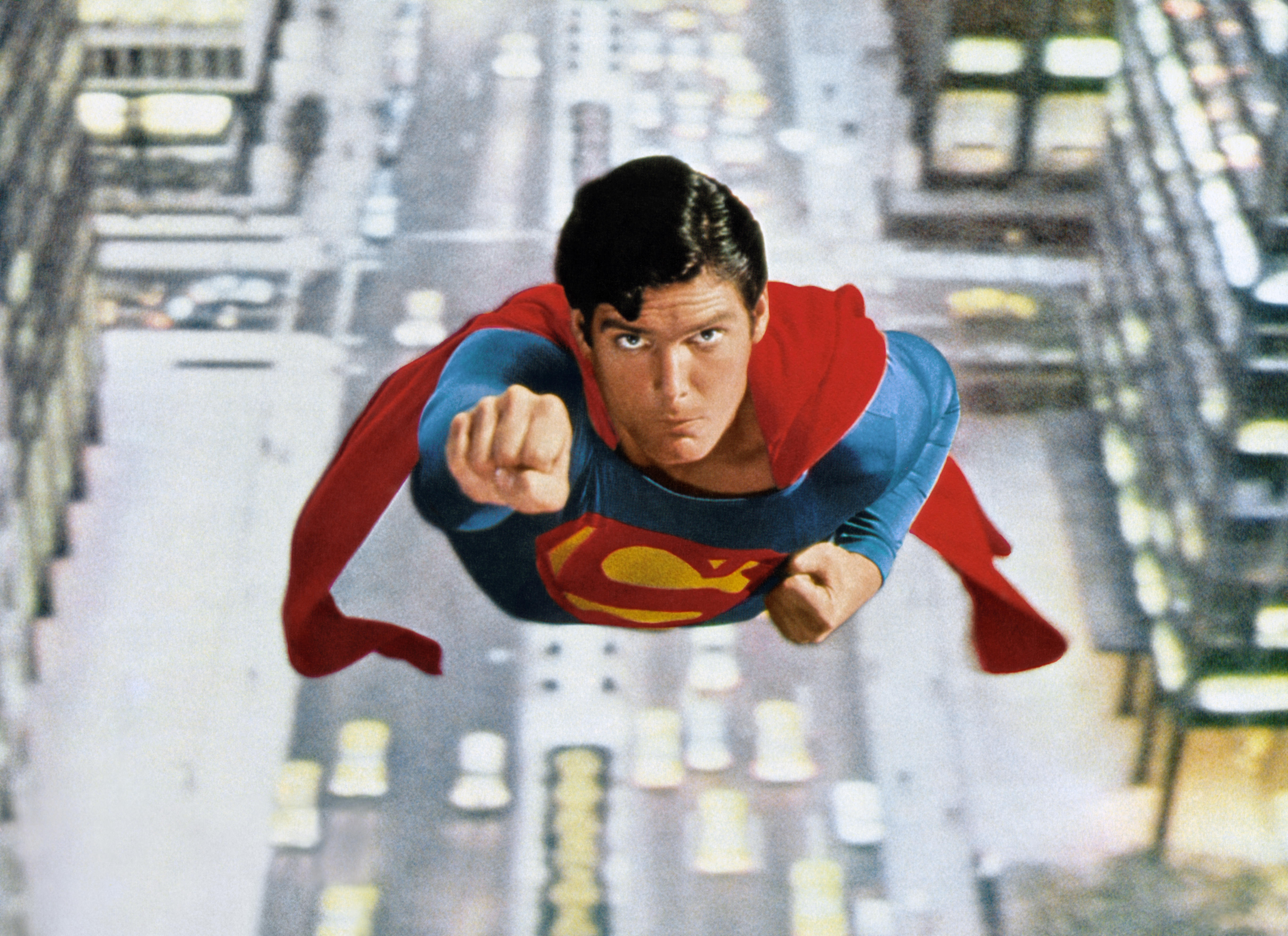 Christopher Reeve as flying Superman