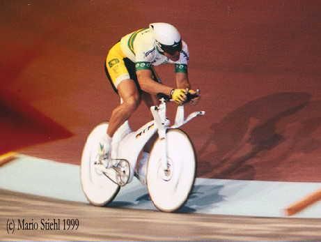 Flashback: Shane Kelly competing at the World Track Championships in Berlin in 1999.