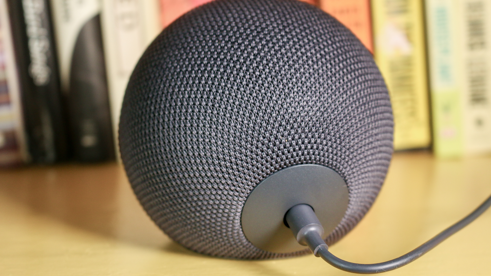 Echo Dot Max on a book shelf