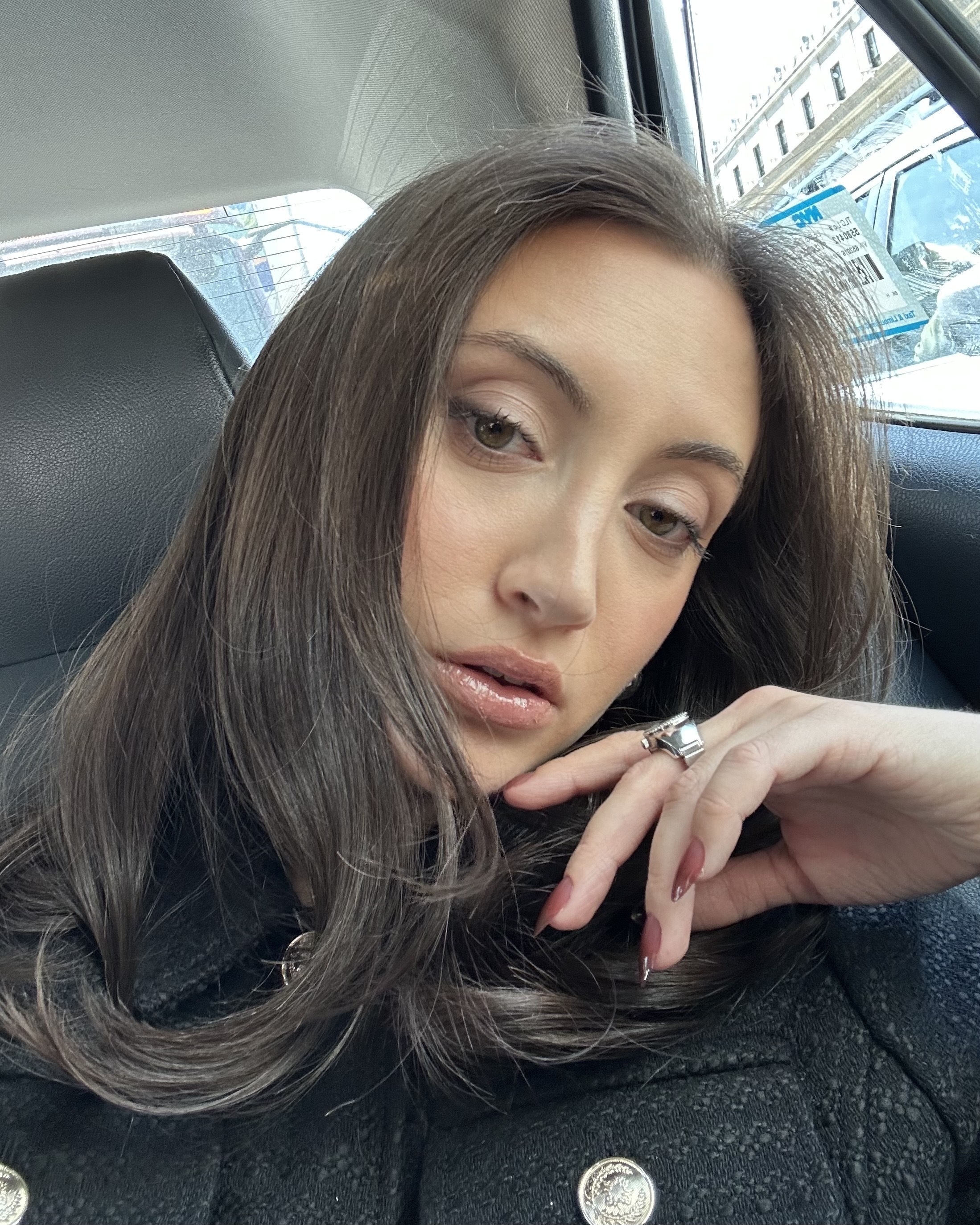 Alyssa Brascia wearing Essence Lash Princess False Lash Effect Mascara in brown.