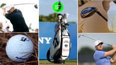 Chris Gotterup golf bag and various pictures of him