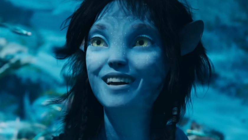 Kiri (Sigourney Weaver) explores the ocean in Avatar: The Way of Water.