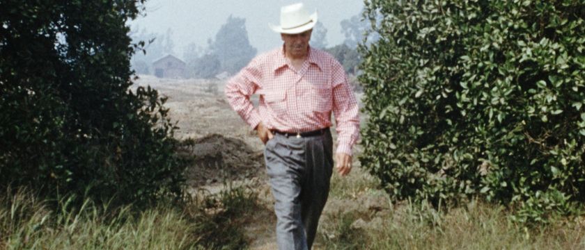 Walt Disney surveying the undeveloped land that would soon becoming Disneyland Park. Disneyland Handcrafted brings these historic scenes to life through rare footage and original audio. Audiences can stream the film on Disney+ and Disney YouTube on January 22."