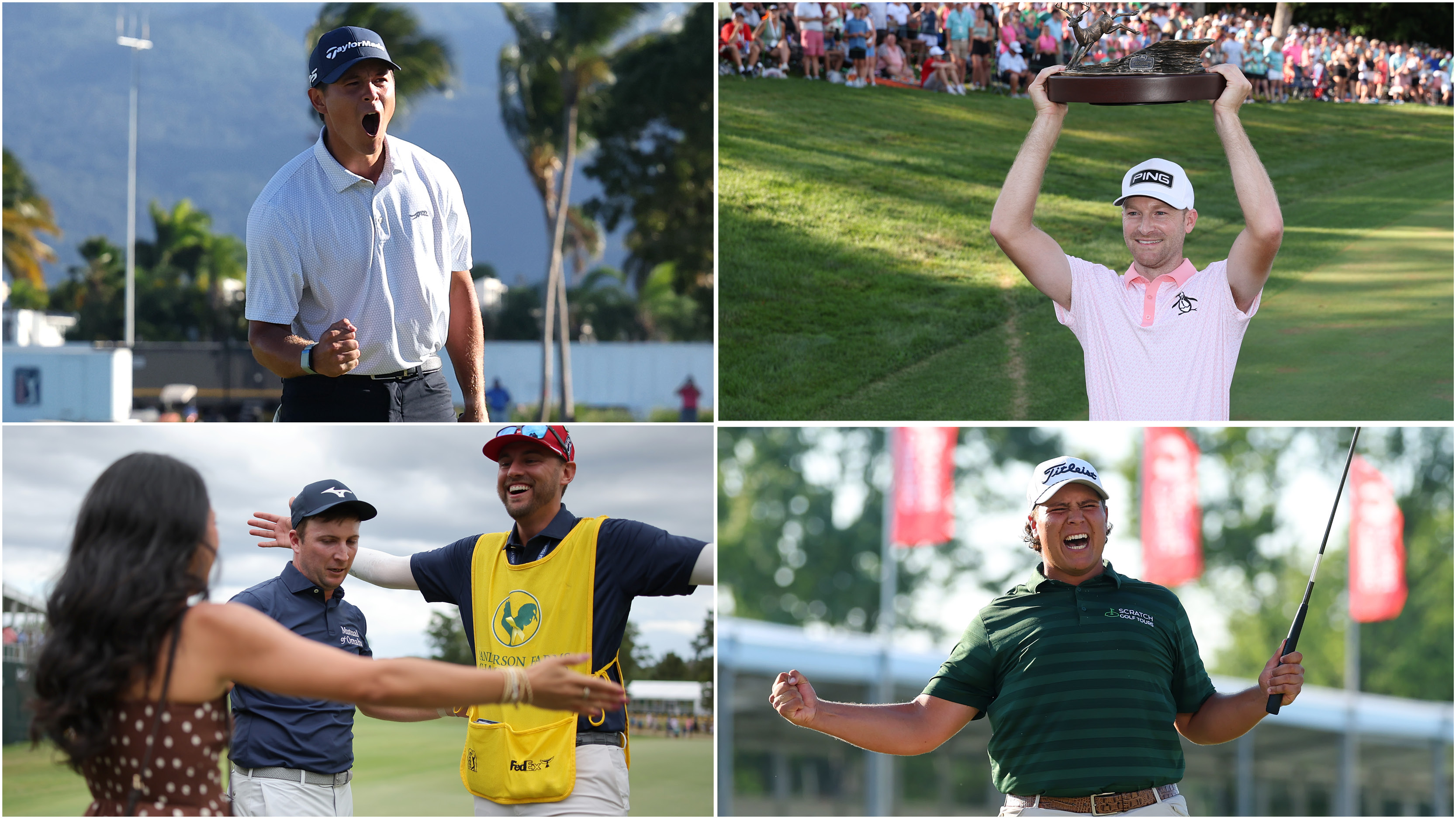 Karl Vilips, Brian Campbell, Steven Fisk and Aldrich Potgieter celebrating wins on the PGA Tour