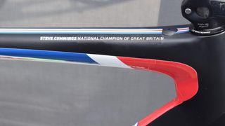 The Cervélo features the British colours on the inside of the stays and fork, and on the inside of the main triangle