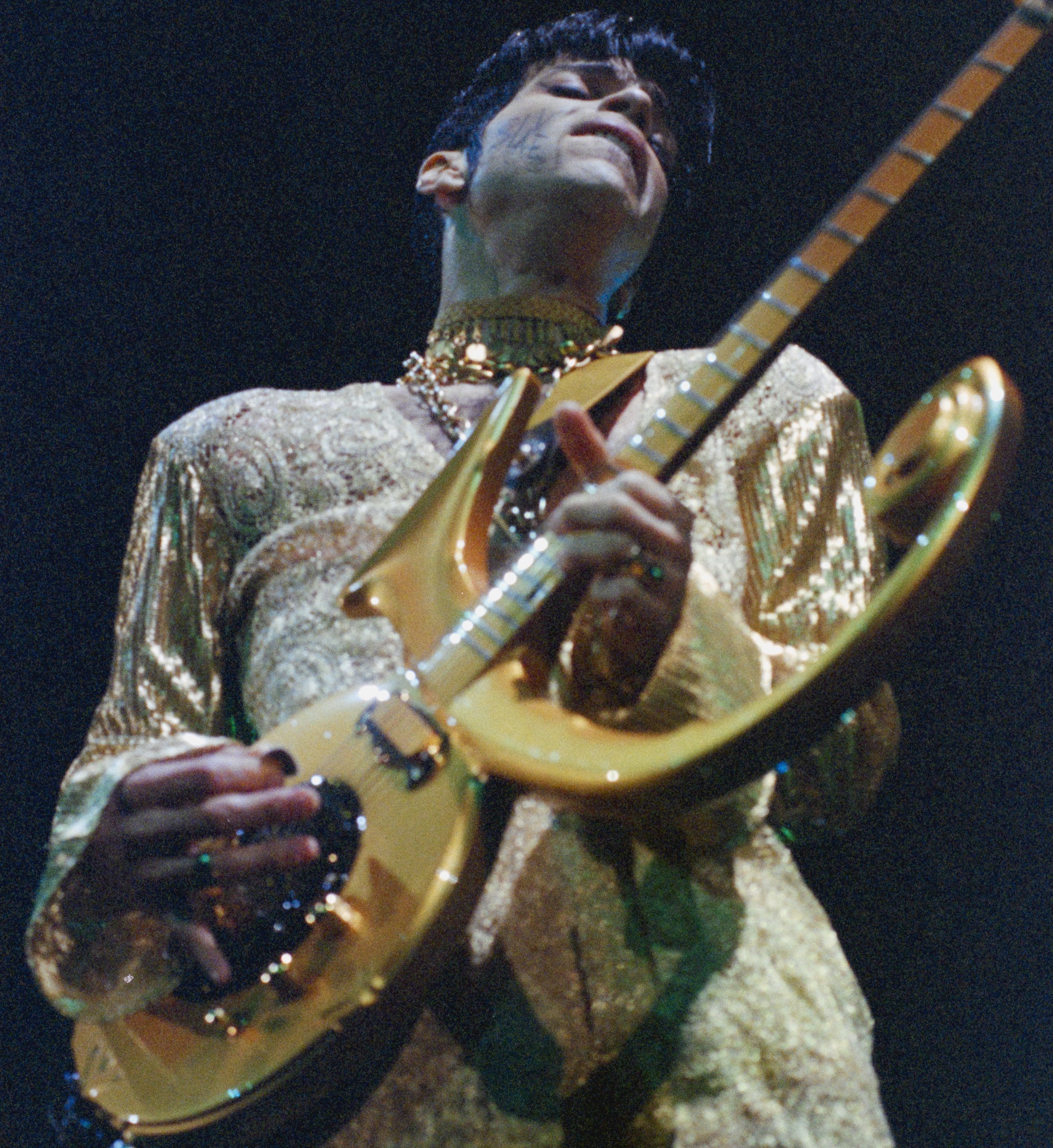 Prince performs onstage at the Wembley Arena in London on March 3, 1995