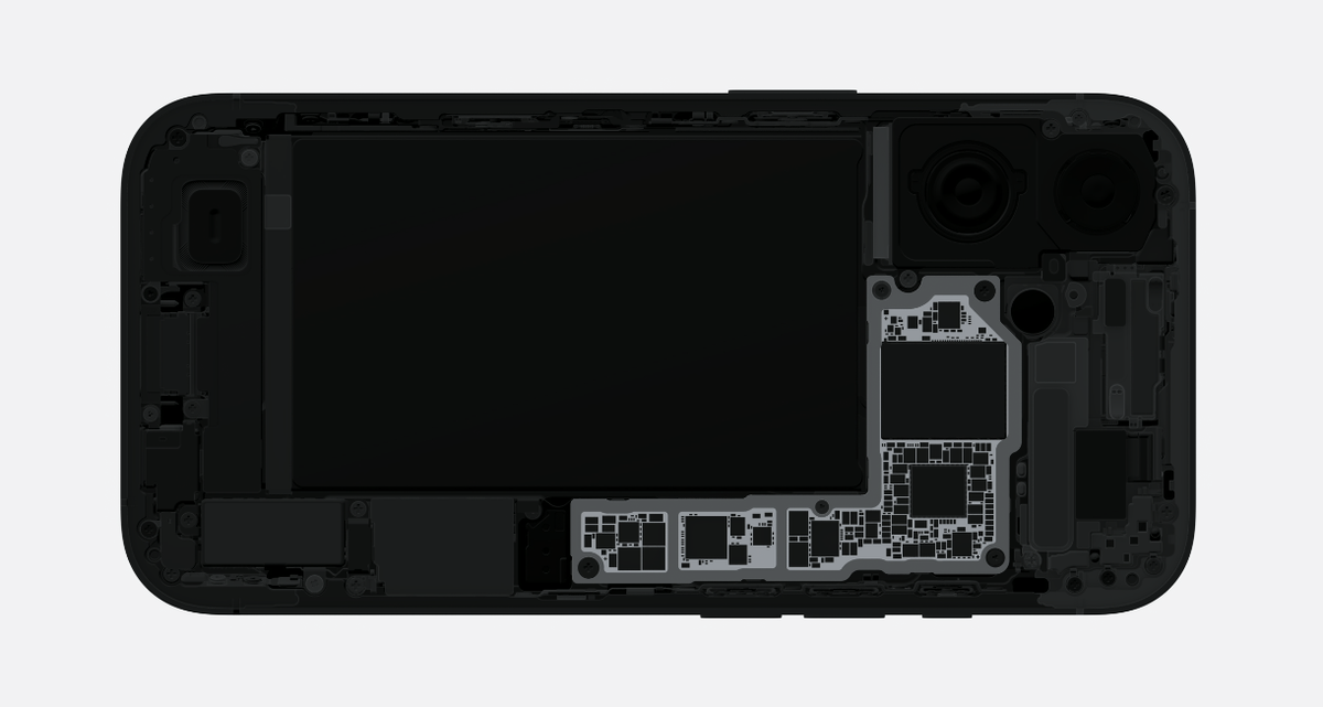 iPhone 16 motherboard and heat systems.