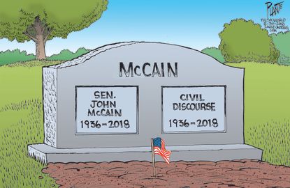 Political cartoon U.S. John McCain death civil discourse