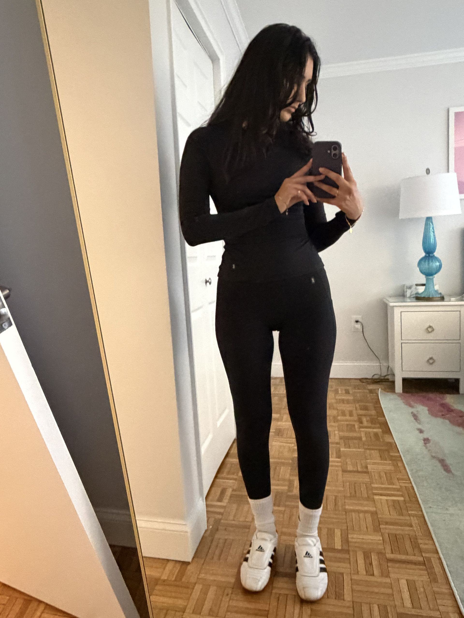 WWW Editor Josephine Hadjiloucas trying on the best legging brands