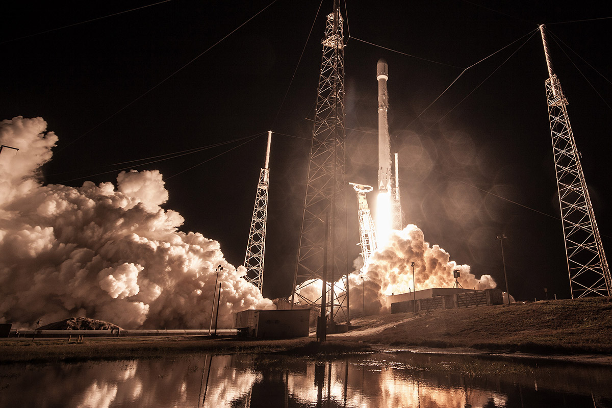 A SpaceX Falcon 9 rocket carrying the secret Zuma spacecraft for the U.S. government launches Space Launch Complex 40 at Cape Canaveral Air Force Station in Florida on Jan. 7, 2018 in this still from a SpaceX video.