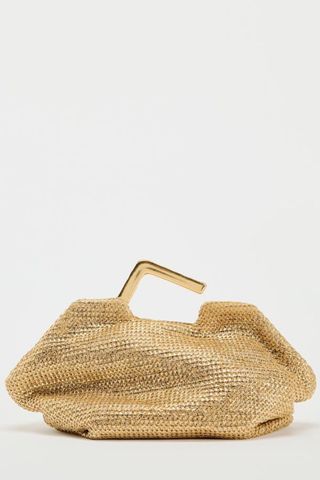 Zara Clutch Bag with Metal Handle