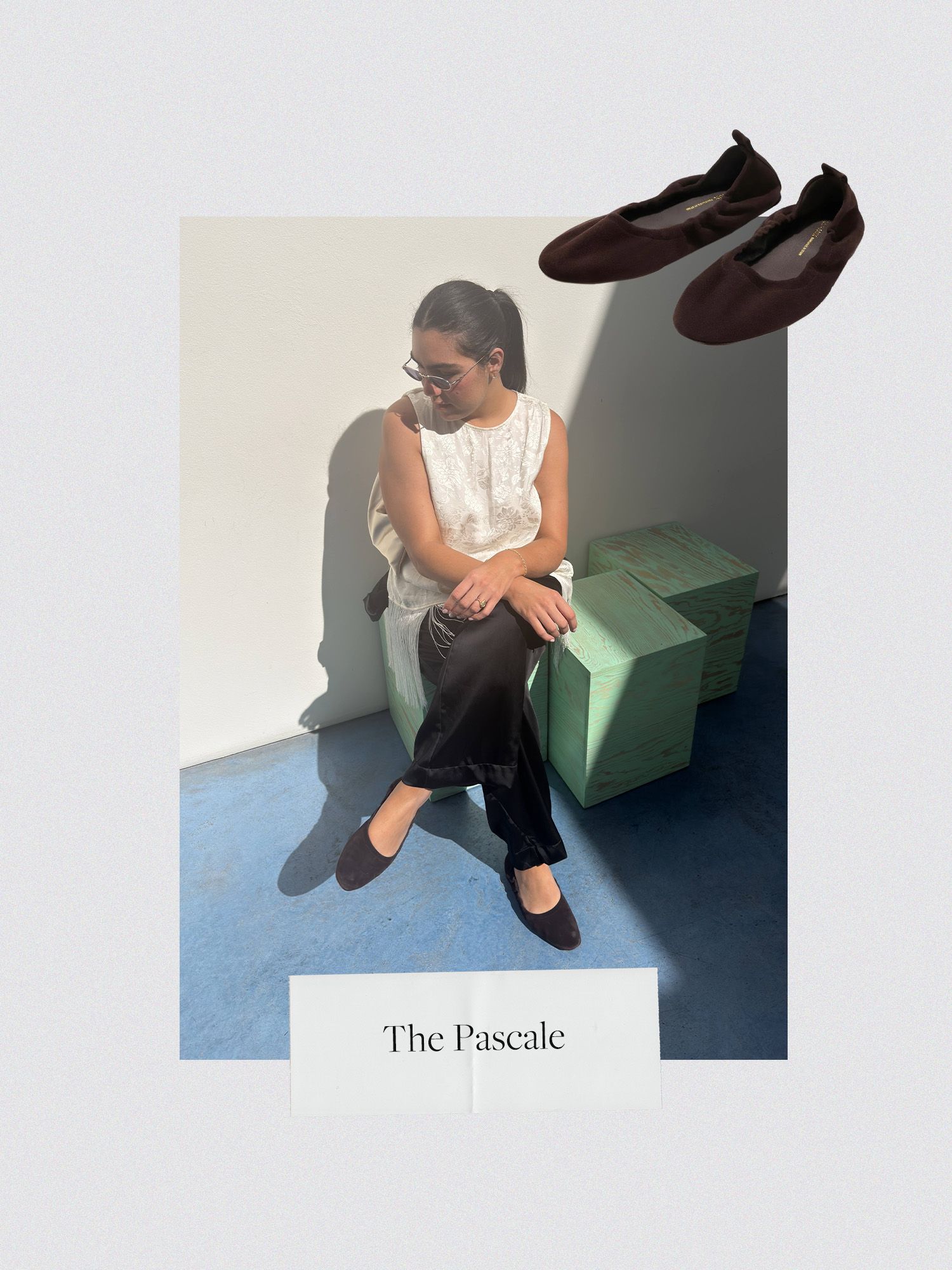 Photo collage of different women wearing Margaux shoes.