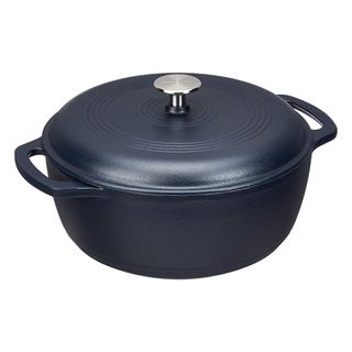 Navy blue Amazon Basics cooking pot