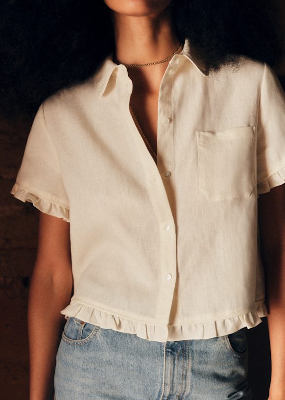 Julianne Shirt - Ecru - Linen - S&amp;eacute;zane