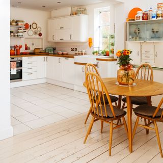 kitchen with dining table and chairs