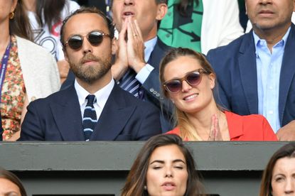 James Middleton and wife Alizee Thevenet at Wimbledon in 2019
