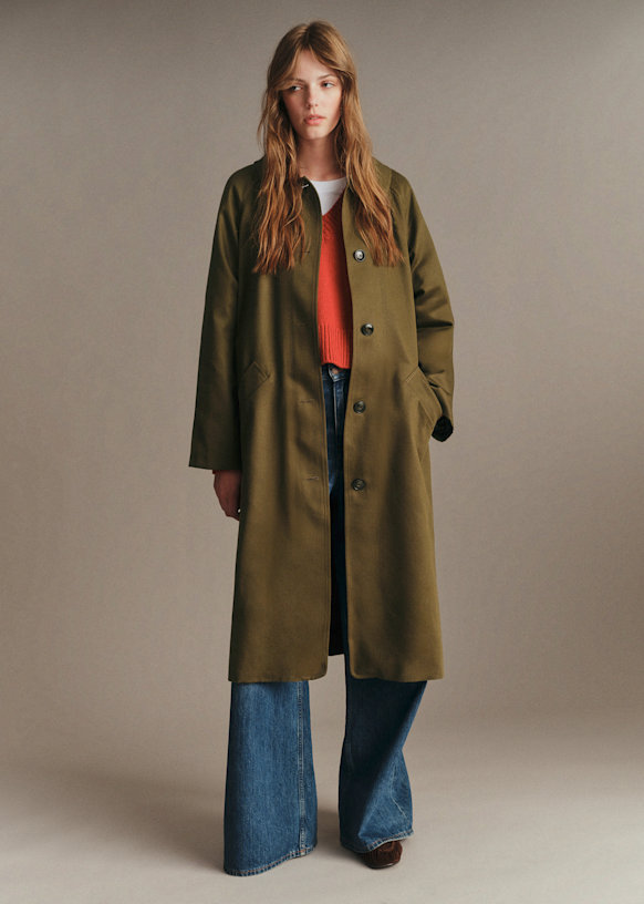Clyde Coat - Dark Green - Organic Cotton - S&amp;eacute;zane