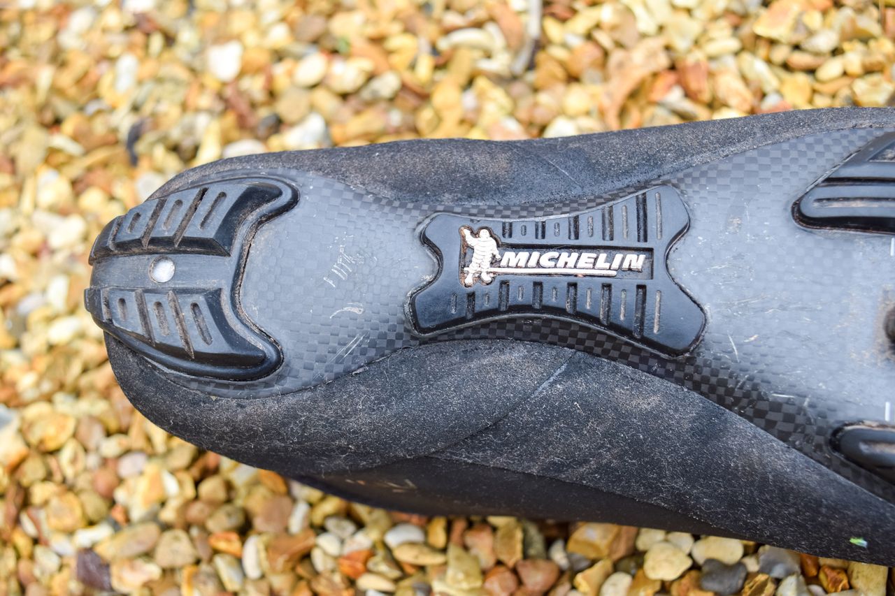 A black Northwave Flagship GTX shoes Michelin carbon fibre sole