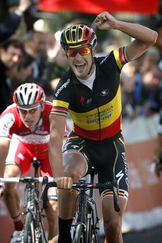 Tom Boonen (Omega Pharma-Quickstep) sprinted to victory in the opening stage of the World Ports Classic.