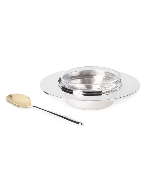 Brunello Cucinelli Silver Plated Steel Caviar Set